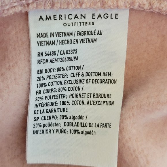 American Eagle Womens Faded Pink Hoodie W/Pockets Size S/P Oversized Pullover - Picture 11 of 12
